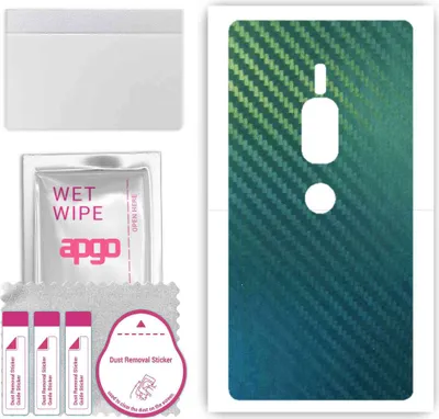 Produktbild von apgo Rückseite Schutzfolie, Skin, kompatibel mit Sony Xperia XZ2 Premium, Hinten Displayschutzfolie aus Vinylfolie, kratzfest, einfache Montage - Kohlenstoff-Chamäleon CAKA1