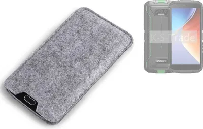 Produktbild von K-S-Trade Filz Handyhülle kompatibel mit Doogee S41 Plus Schutzhülle Filztasche Filz Tasche Case Sleeve Handy Hülle Filzhülle grau