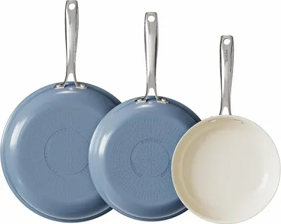Zdjęcie produktu dla Zestaw patelni Redchef z powłoką ceramiczną indukcja 20/24/28 cm niebieski
