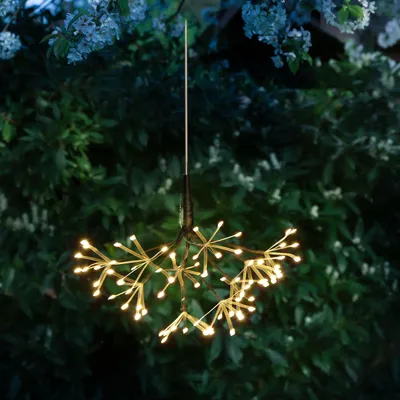 Produktbild von LED Feuerwerk Leuchte - schwarzer Polarstern/Pusteblume - D: 25cm - 80LED - 8Modi - Batterie