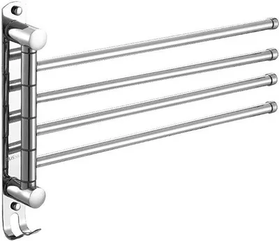 Produktbild von Drehbarer Handtuchhalter 4-armig Edelstahl silber Wandmontage