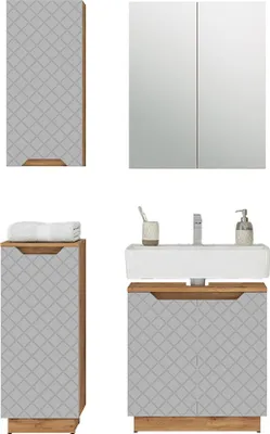 Immagine prodotto di Set di mobili da bagno Vicco Lotta Grigio 4 parti, Model 59483