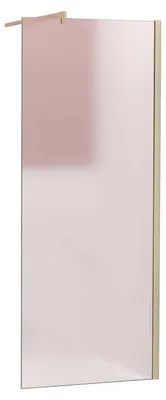 Produktbild von Duschspa Walk-In Dusche 110x200cm Mattiertes Duschwand Gold gebürstet 10mm NANO ESG-Glas mit 140cm Stabilisator F132GT Duschabtrennung