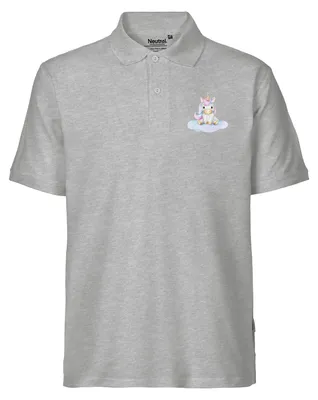 Produktbild von Huuraa Herren Polo Shirt Einhorn Fabelwesen S Sport Grey Bio Baumwolle Fairtrade Poloshirt Geschenkidee