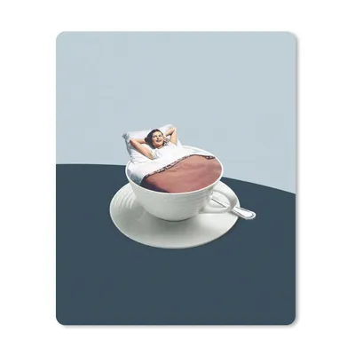 Produktbild von MuchoWow® Mauspad Mousepad Frau - Kaffee - Jahrgang 19x23 cm - Mousepads - Maus Mat - Pad - Mausunterlage - Mauspads - Spielen