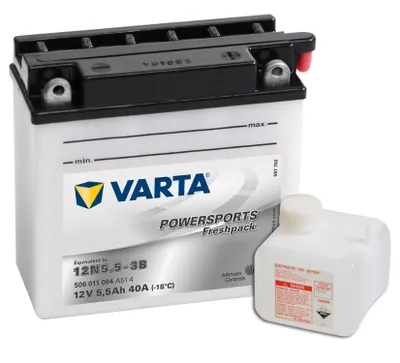Obrázek produktu pro Varta Powersports Freshpack 12N5.5-3B Motocyklová baterie 12N5,5-3B 506011004 12V 5,5Ah 55A
