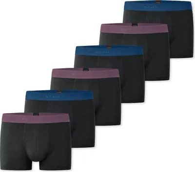 Produktbild von Schiesser 6er Pack 95/5 Baumwolle Long Short / Pant Sportlicher Logo-Webgummibund, Bequeme Beinausschnitte und ohne störende Nähte, Elastische Single-Jersey-Qualität