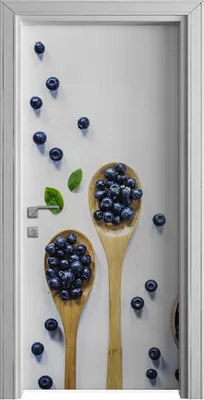 Produktbild von Tür Selbstklebende 90x210 cm Türfolie Türtapete Klebefolie - Heidelbeeren in Holzschale