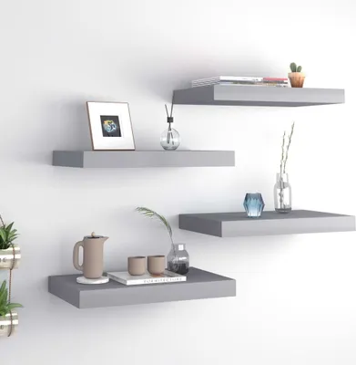 Immagine prodotto di Maison Exclusive - Set di 4 mensole sospese, grigio, 40x23,5x3,8 cm, MDF