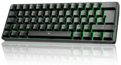 Obrázek produktu pro DK61SE, herní klávesnice, 60%, rozložení QWERTZ, německá verze, mechanické spínače, modré spínače, černá barva