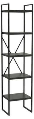 Zdjęcie produktu dla Metalowy regał, 27 x 27 x 130 cm, 5 pięter, czarny