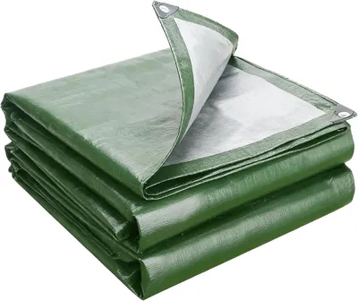 Obrázok produktu pre Krycia plachta 2 x 4 m, zelená, vodotesná, s očkami, pre záhradu