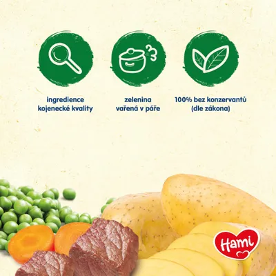 Productafbeelding van Hami aardappelen met rundvlees en erwten, 6 porties van 250 gram