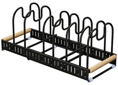 Image de Support de rangement pour casseroles, réglable, avec 7 compartiments, extensible, pour la cuisine