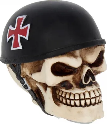 Produktbild von Schaltknauf Totenkopf mit Helm als Heavy Metal Deko für das Auto