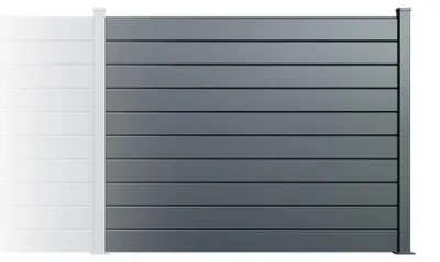 Produktbild von Zaunverlängerungsset 2 m VANO H.150cm graues Aluminium