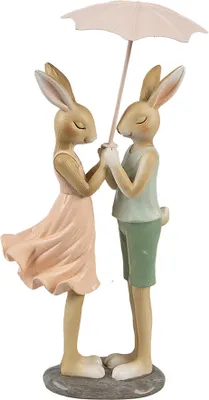 Produktbild von Clayre & Eef Dekorationsfigur Kaninchen 12x10x26 cm Beige Kunststoff