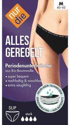 Produktbild von NUR DIE Doppelpack Periodenunterwäsche Alles Geregelt Slip stark - schwarz - Größe 36-38