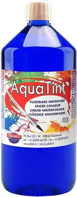 Image de Collall peinture à l'eau bleu foncé Ecoline Aquatint bouteille de 1000ml