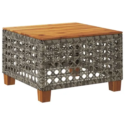 Obrázek produktu pro vidaXL Zahradní stůl šedý 55x55x36 cm polyratan akáciové dřevo
