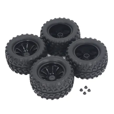 Zdjęcie produktu dla 12mm Hex 1/10 RC Truck Wheels and Tires, 12mm Hex RC Truck Wheels and Tires Set, 1/10 Scale RC Truck Tires and Wheels, RC Truck Tires and Wheels for Axial, RC Wheel Tires for Redcat, RC Car Tires