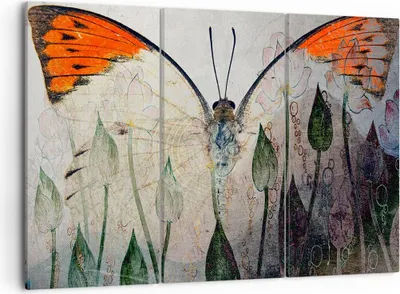 Produktbild von Bild auf Leinwand - Leinwandbild - Schmetterling Abstraktion - 105x70cm - Wand Bild - Wanddeko - Leinwanddruck - Bilder - Kunstdruck - Wanddekoration - Leinwand bilder - Wandkunst - CE105x70-4081