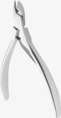 A close-up studio shot of a pair of cuticle nippers against a white background.