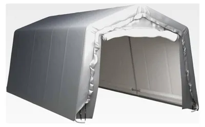 Produktbild von Lagerzelt UV-beständig, Industriezelt, Zelthalle, Weidezelt, Zeltgarage, Foliengarage, Unterstand, Lagerhalle, Stahl Grau (240 x 240 cm)