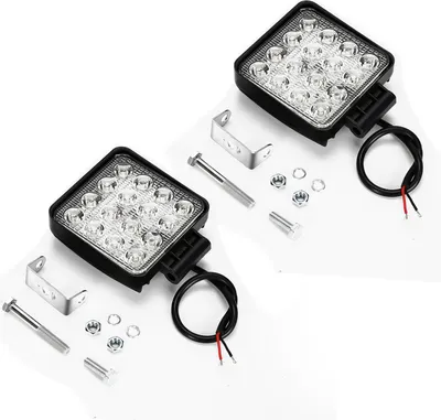 Image de 2X Led 48W Projecteur de travail Projecteur Led Offroad Spotlight réflecteur Projecteur de travail 4320 LM Noir Aluminium