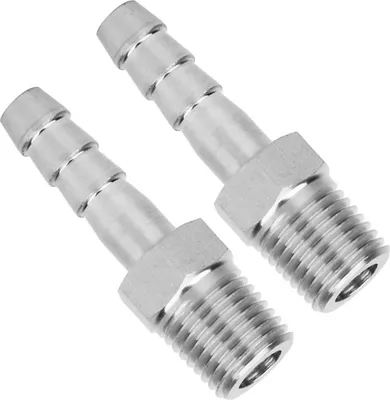 Obrázok produktu pre 2PCS 1/4in z nehrdzavejúcej ocele BSPT mužský závitový konektor Barb Joint Rýchlospojka spojovacia tvarovka (BSPT1/4-8mm )
