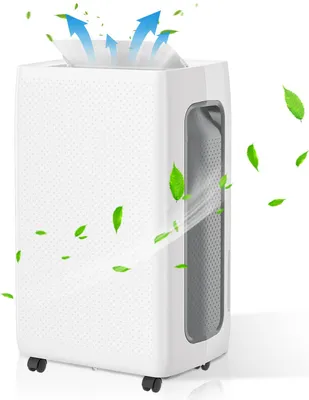 Image de Hebitod Déshumidificateur - 26 L / jour, réservoir de 4,5L, jusqu'à 30 m², électrique, séchage du linge, minuterie 24h, mode auto - capacité de déshumidification de la pièce