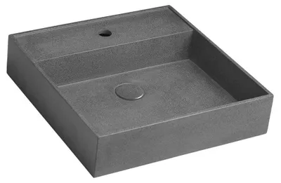 Immagine prodotto di Sapho Quadrado - Lavabo da appoggio 460x460 mm, senza sfioratore, 1 foro per rubinetto, granito nero AR468