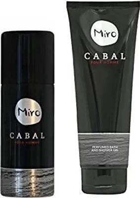 Produktbild von MIRO CABAL pour homme 2 teiliges Pflegeset bestehend aus: Deodorant Spray 150 ml 24 h Schutz ohne Aluminium + Perfumed Bath & Shower Gel 250 ml