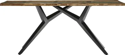 Produktbild von SIT Möbel Esstisch 240 x 100 cm aus Altholz | 40 mm starke Tischplatte bunt lackiert | Metallgestell antikschwarz | B 240 x T 100 x H 73 cm | 15555-11 | Serie TABLES & CO