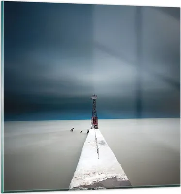 Produktbild von Bilder auf glas - Einteilig - Turm Strand Himmel - 40x40cm - Glasbilder - Wandbilder - Bilder - zum Aufhängen bereit - Wanddekoration aus Glas - Glas Bilder - Wandbild auf Glas - GAC40x40-4988