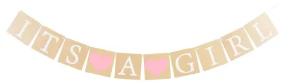 Babyshower-Banner "It's a Girl", Papier, rosa, 1 Stück