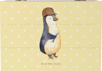 Produktbild von Mr. & Mrs. Panda Box Wenn Papa es nicht reparieren kann, sind wir am Arsch 22 x 15 cm - Gelb Pastell - Geschenk, Vatertag, Schatulle, Pinguin, Vater, Dad Bester, fotobox