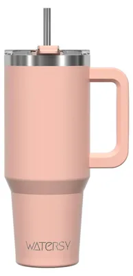 Image de Gobelet isotherme Solidchoice de 30 oz, avec poignée et paille en acier inoxydable