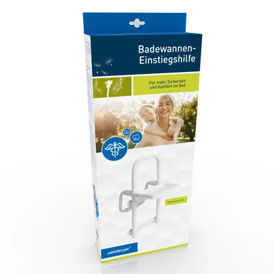 Produktbild von Weinberger Einstiegshilfe für Badewannen/hilfreich beim Ein- und Ausstieg, schnelle und einfache Montage, mit Ablagemöglichkeit, Farbe: Weiß, Modell: 48597