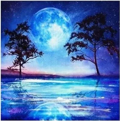 Produktbild von 40x30 Diamanten Malerei Zum Selbermachen DIY Diamond Painting Blauer Mond