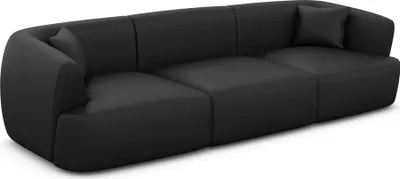 Produktbild von Kunstleder 3-Sitzer Couch Elvira Schwarz