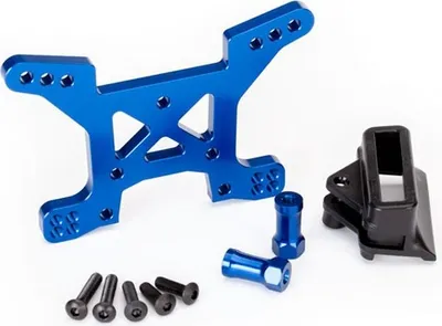 Produktbild von Traxxas TRX6739X Alu Dämpferbrücke vo blau eloxiert