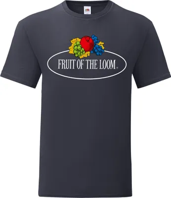 Produktbild von Fruit of the Loom Iconic 150 T-Shirt mit Vintage-Logo auf der Brust Farbe: deep navy - Vintage-Logo groß Größe: L