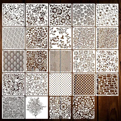 Geometrisches Bastelschablonen-Set 22 Stück - 15,2 Cm - Wiederverwendbarer Kunststoff - Zum Malen und Dekorieren