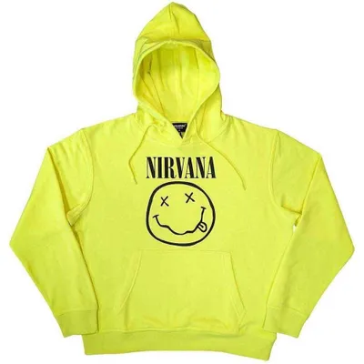 Imagen del producto de Sudadera Nirvana Inverse Happy Face, color amarillo neón, talla XL