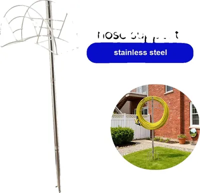 Produktbild von Garten-Schlauchhalter, Edelstahl, maximale Belastung 15 kg, freistehendes Design, werkzeuglose Installation, platzsparend