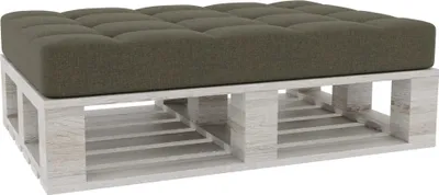 Produktbild von Palettenkissen, Palettenauflagen Sitzkissen Rückenlehne Gesteppt PFG (Sitzkissen 120x50, Dunkelgrün)