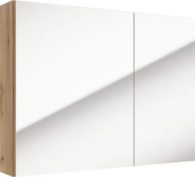 Produktbild von Spiegelschrank 80 cm 2 Türen LUCCA-107 in Eiche Nb., B/H/T: ca. 80/60/15 cm