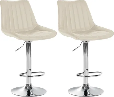Produktbild von 2er Set Barhocker Toni Kunstleder chrom creme