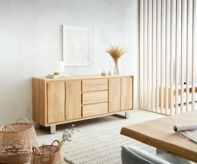 Produktbild von DELIFE Sideboard Live-Edge 170 cm Eiche Natur 3 Schübe 4 Türen